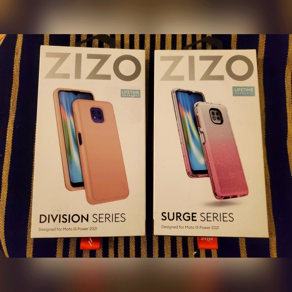 2 piece Zizo Moto G Power 2021 pink phone cases